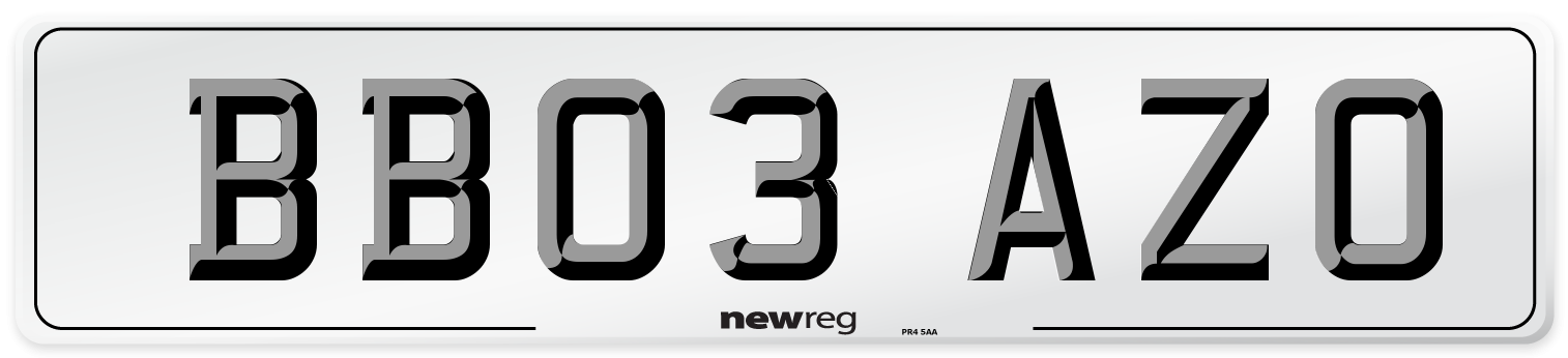 BB03 AZO Number Plate from New Reg